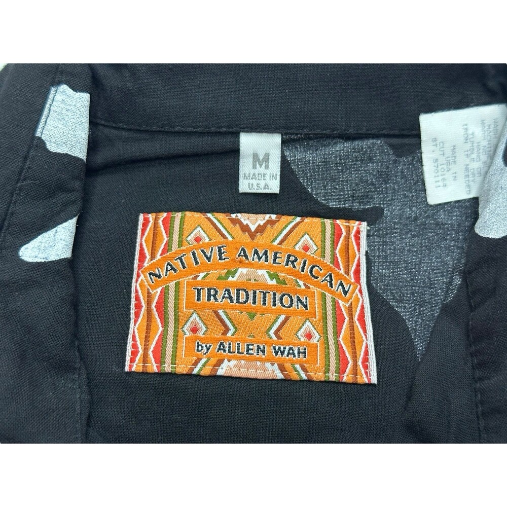 Men's Native American Tradition by Allen Wah Buffalo Head Button Up L/S Shirt M - Picture 5 of 11
